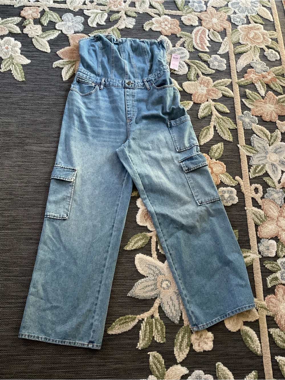 wild fable Light Blue High-Waist Wide-Leg Cargo Jeans